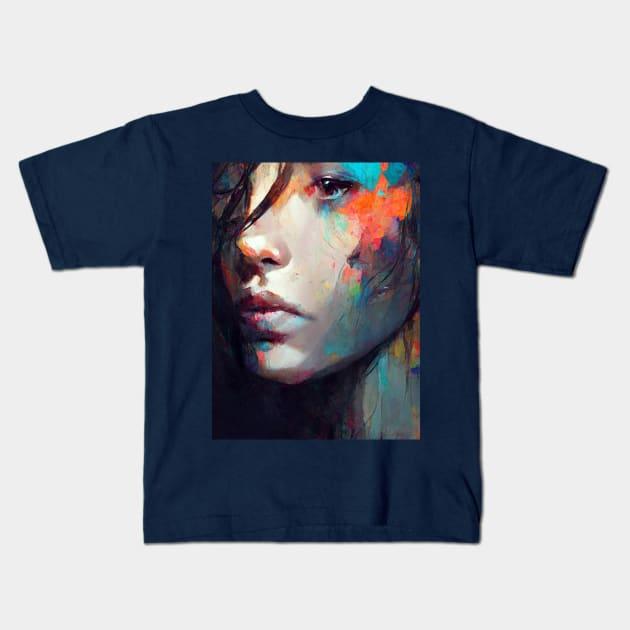Face Art Kids T-Shirt by stoped